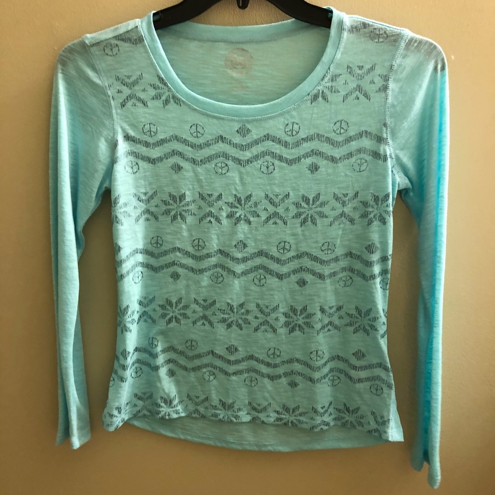 Sheer blue top